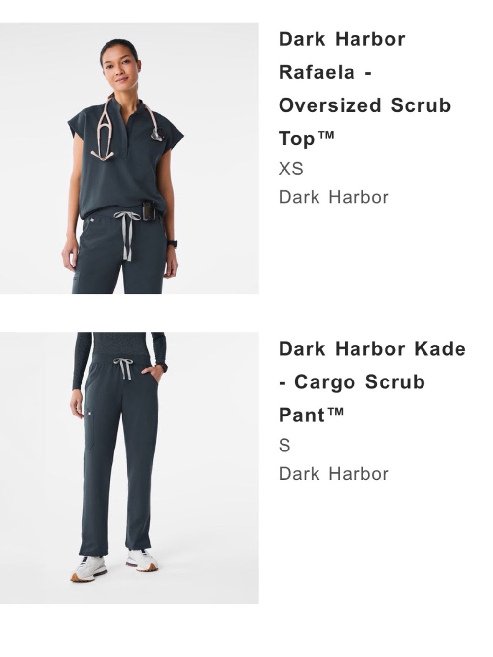 FIGS Dark Harbor Kade Cargo Jogger Pants